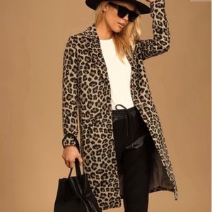 NWT-Kendall + Kylie Brown Leopard Print Coat XS
-